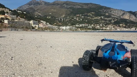 Off Road Buggy Car RC On The Sand Beach Stock Footage 101228287