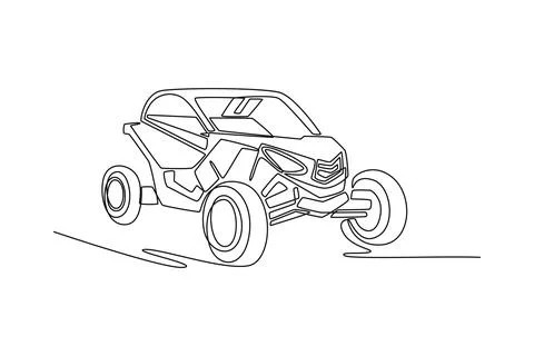 Off-road buggy or side-by-side vehicle, desert racing trail Illustrazione stock