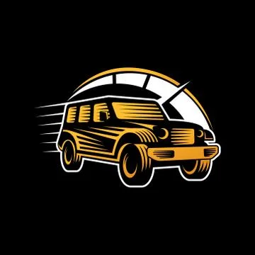 Off-road Car Adventure Logo Vector Illustration. Offroad suv Car vector logo  イラスト素材