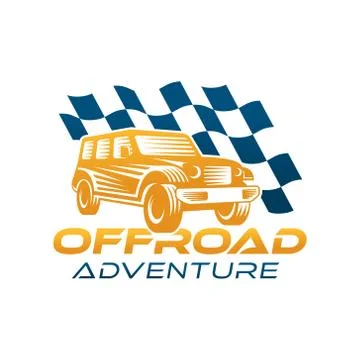 Off-road Car Adventure Logo Vector Illustration. Offroad suv Car vector logo  Illustrazione stock