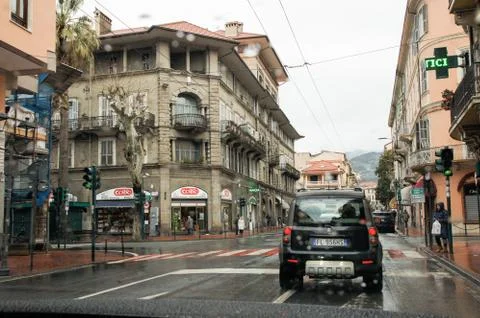 Off-road car at the intersection. Stock Photos