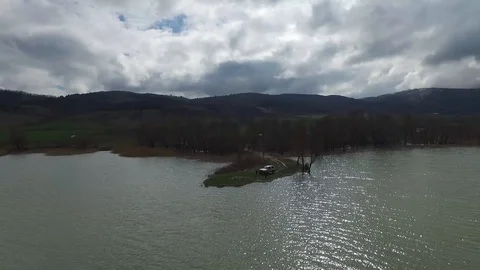 Off-Road Car on Lake V2 Stock Footage 89936604