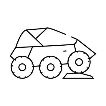 Off-road car line icon vector illustration flat Illustrazione stock