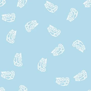 Off-road car line vector seamless pattern flat Stock Illustration
