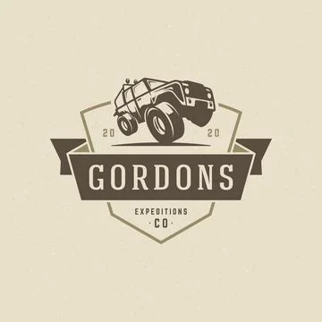 Off road car logo emblem vector illustration. Stock Illustration