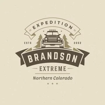 Off road car logo emblem vector illustration. Stock Illustration