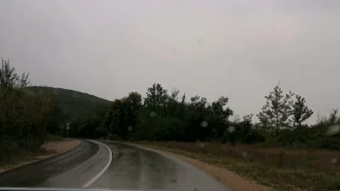 Road car rain. Stock Footage 164226983