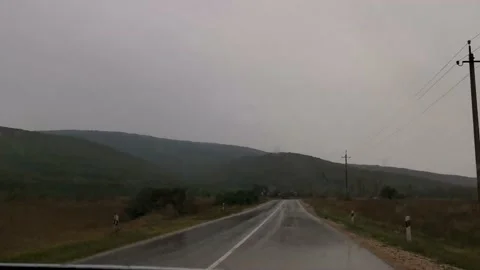 Road car rain. Stock Footage 165300463