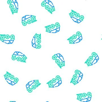Off-road car vector seamless pattern flat Stock Illustration