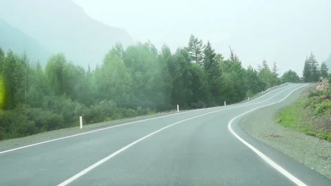 The road from the car window in the mountains Stock Footage 118263905