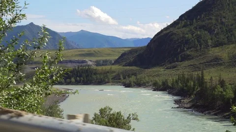 The road from the car window in the mountains Stock Footage 119834620