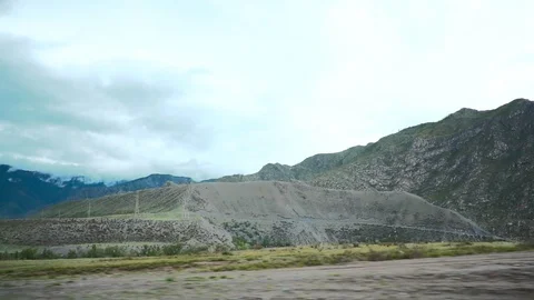 The road from the car window in the mountains Stock Footage 120726296