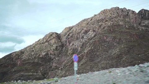 The road from the car window in the mountains Stock Footage 120726333