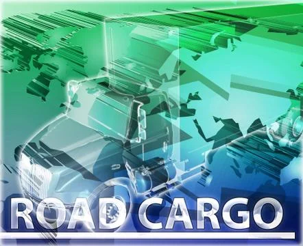 Road cargo Abstract concept digital illustration Stock Illustration