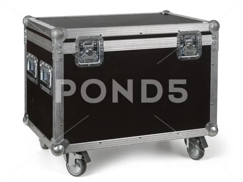 Road case or flight case on wheels Stock Photos