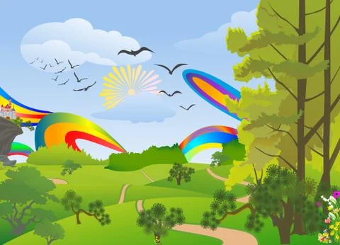 The road to the castle Stock Illustration