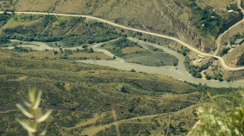 Road in Caucasus Mountains. Stock Footage 52757066