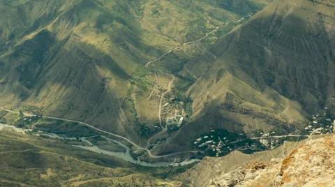 Road in Caucasus Mountains. Stock Footage 52757166