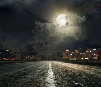 The road to the city Stock Illustration