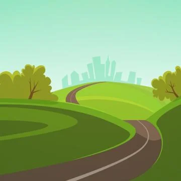 Road to the city Stock Illustration
