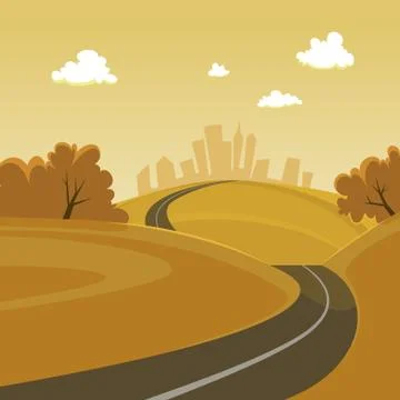 Road to the city Stock Illustration