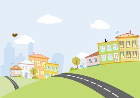 Road in city Stock-Illustration