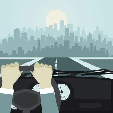 Road to the city Stock Illustration