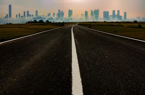 Road to City Stock Photos