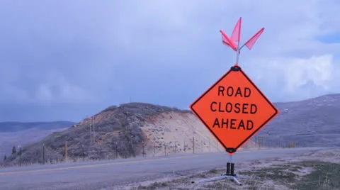 Road Closed Ahead Stock Footage 22676734