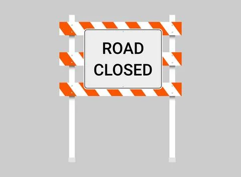 Road Closed Barrier. Vector illustration Illustration