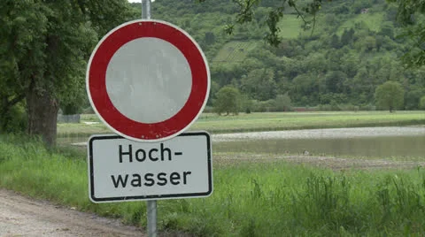 Road closed - flooding - HD Stock Footage 24633626