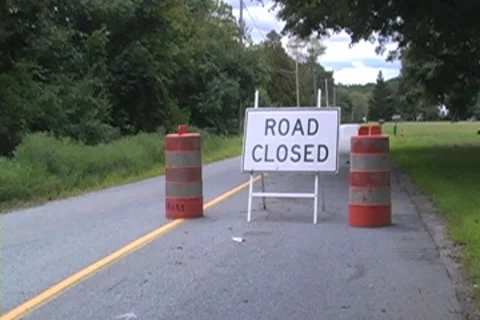 ROAD CLOSED Stock Footage 8542156