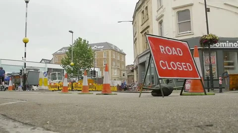 Road Closed Stock Footage 56958764