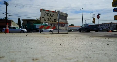 Road Closed Stock Footage 114031910