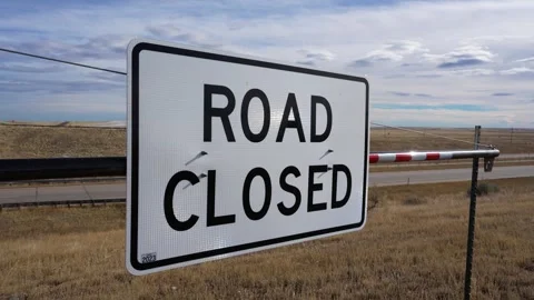 Road Closed Gate Stock Footage 263858120