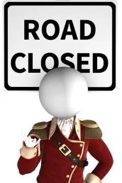 Road is closed now Stock Illustration