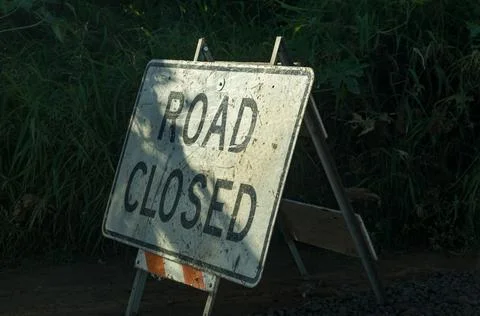 Road closed Foto stock