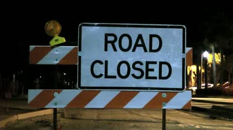 Road Closed Sign Stock Footage 10913291