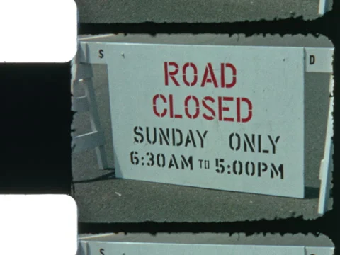 Road Closed Sign Stock Footage 306974590