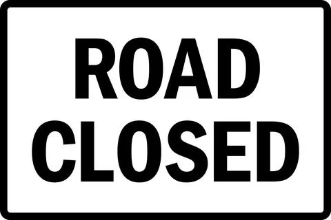 Road closed sign Illustrazione stock