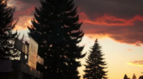 Road Closed Sign at Sunset Stock Footage 40344170