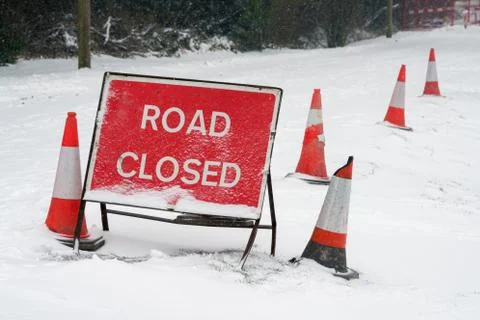 Road Closed Snow Stock Photos