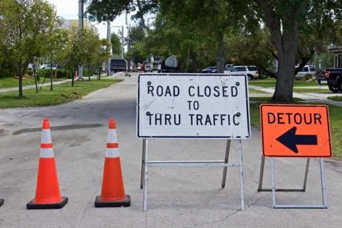 Road Closed To Through Traffic Stock-Fotos