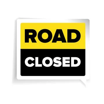 Road closed warning sign vector Stock Illustration