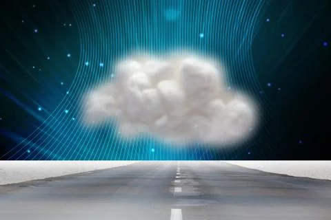 Road with cloud and technology background イラスト素材