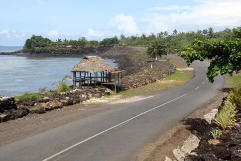 Road on the coast Stock Photos
