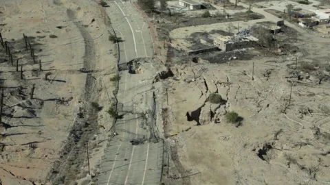 Road collapse on the way to the Dead Sea Stock Footage 241676103