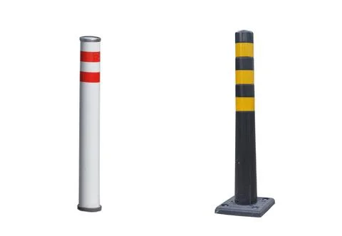 Road column, traffic restriction. Isolate on white background. Stock Photos