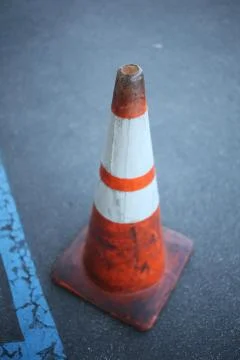 Road cone. Close up Stock Photos