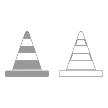 Road cone it is black icon . Stock Illustration